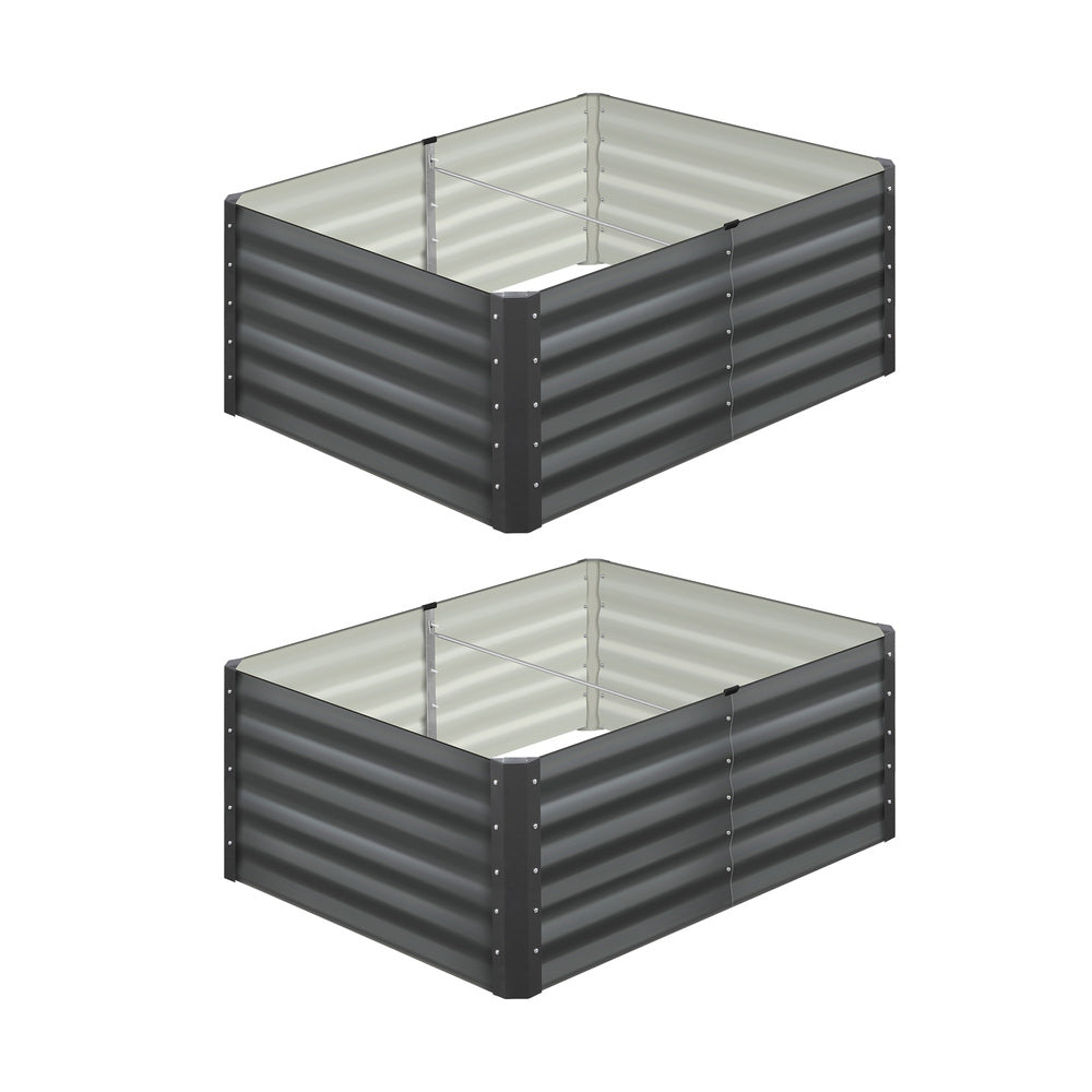 120x80x45cm Garden Bed Galvanised Steel 4pcs