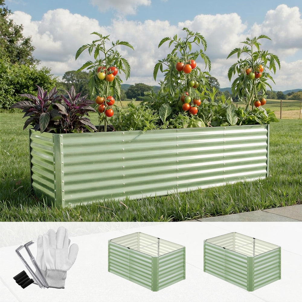 Garden Bed 240x80x73CM Raised Container Planter Box Green