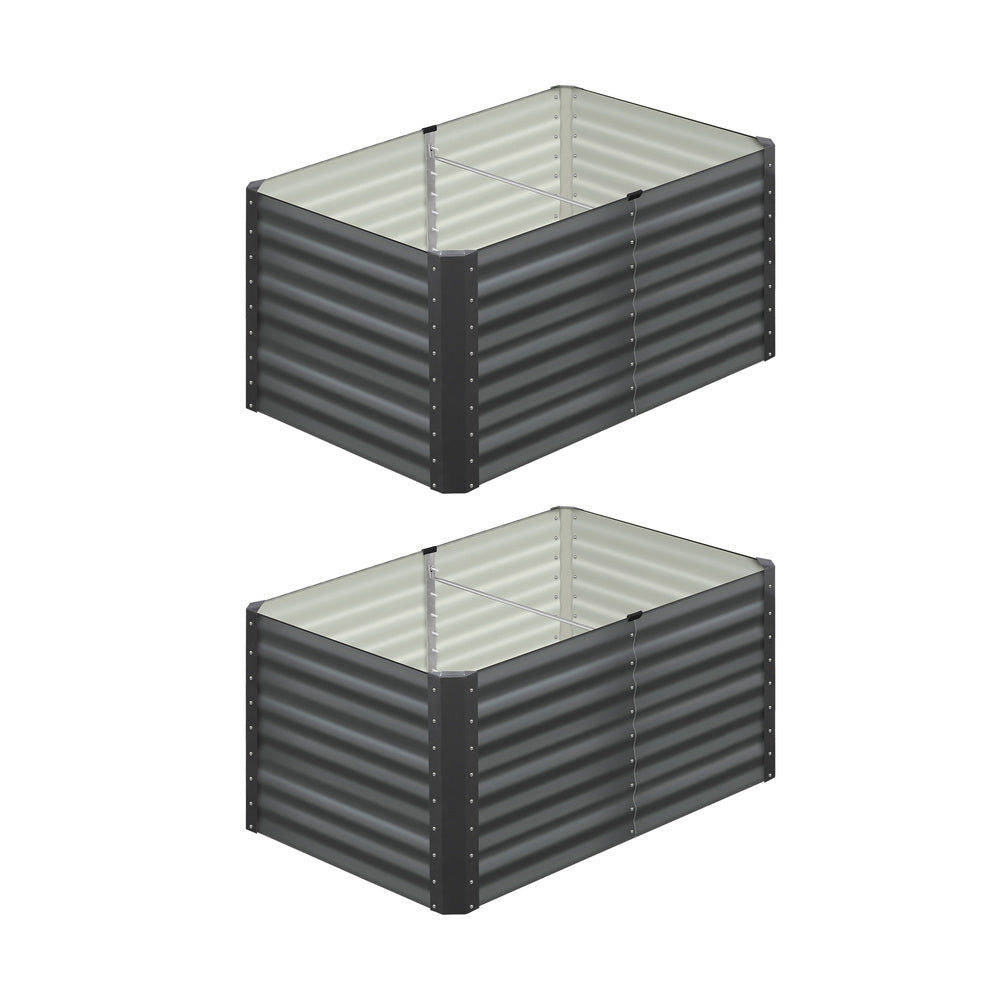 120x80x73cm Garden Bed Galvanised Steel 4pcs