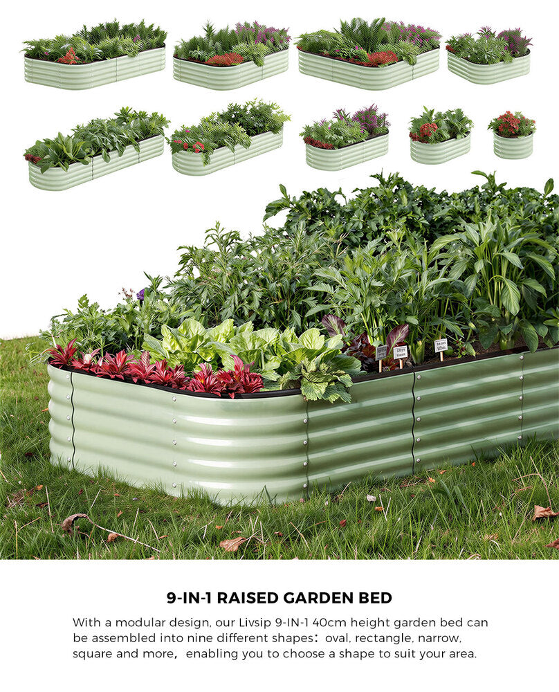 9 In 1 Garden Bed Modular Container Galvanised Steel 40CM High