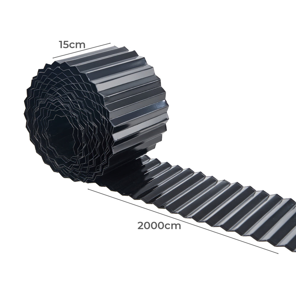 Garden Edging 10mx30cm Lawn Edge Border Fence Steel Black
