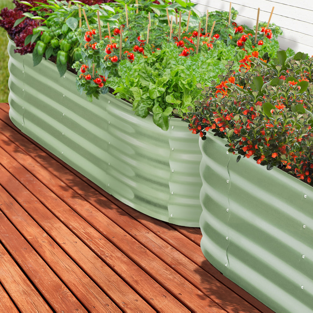 Garden Bed Planter Box Raised Container Galvanised Green