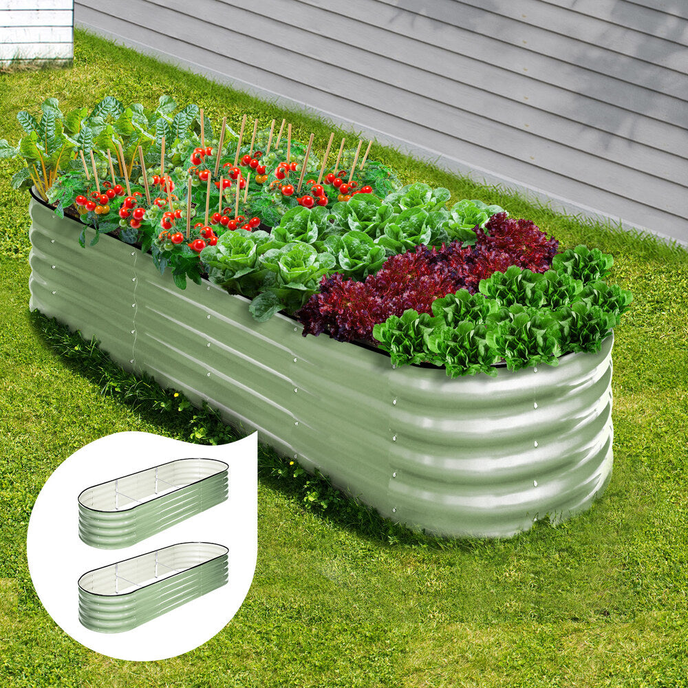 Garden Bed Planter Box Raised Container Galvanised Green