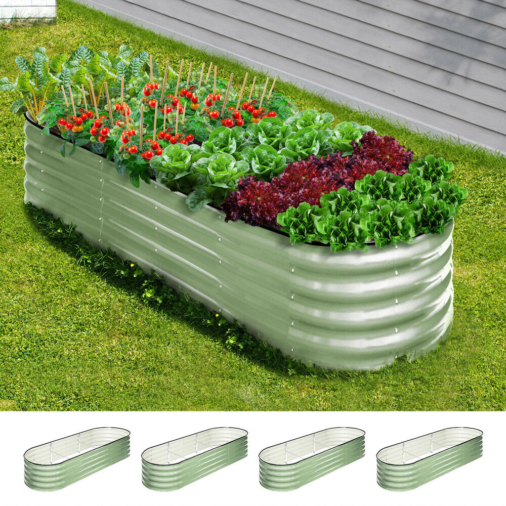 Garden Bed Planter Box Raised Container Galvanised Green