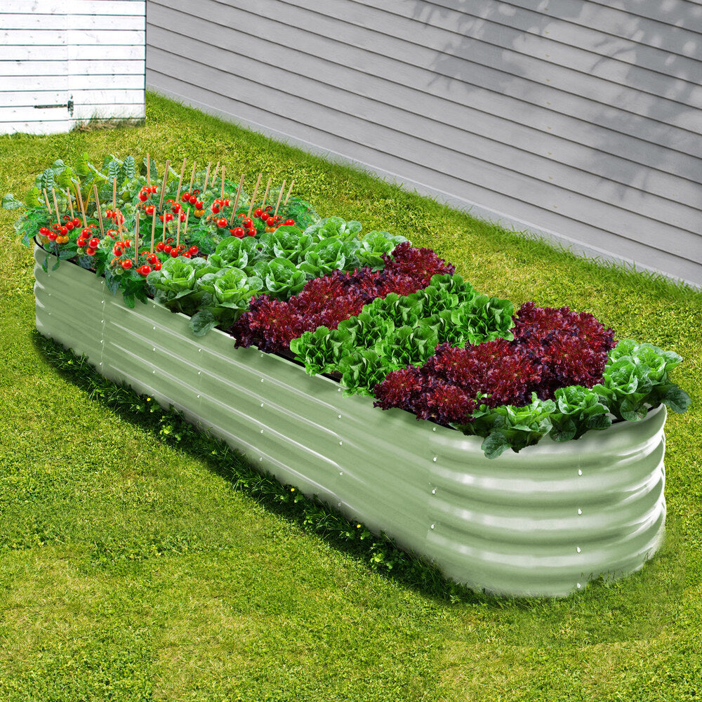 Garden Bed Planter Box Raised Container Galvanised Green