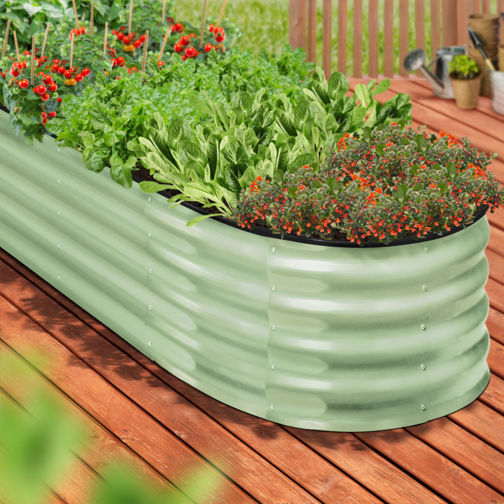 Garden Bed Planter Box Raised Container Galvanised Green