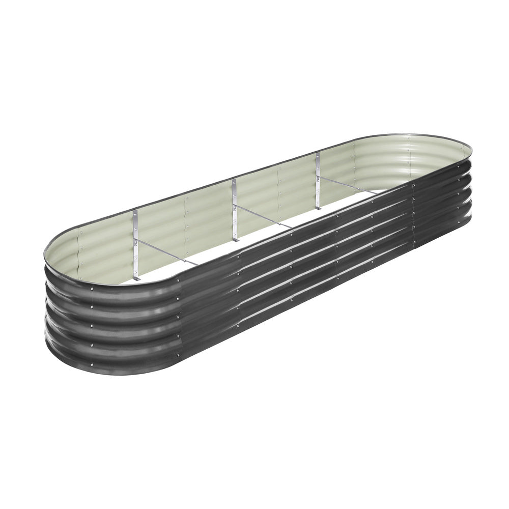 Set of 4 Galvanised Steel Garden Beds – 320x80x42cm