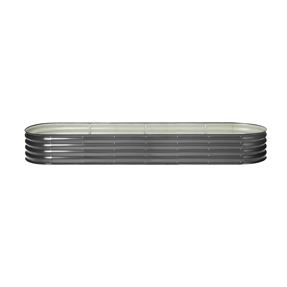 Set of 3 Galvanised Steel Garden Beds – 320x80x42cm