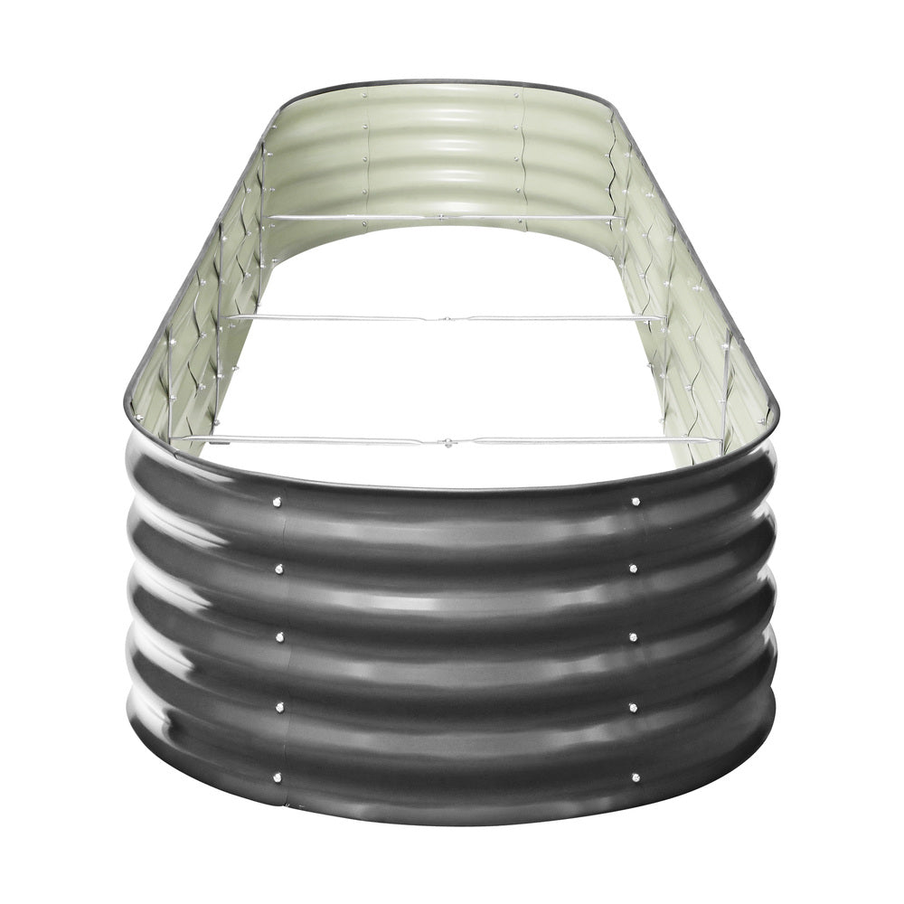 Set of 3 Galvanised Steel Garden Beds – 320x80x42cm