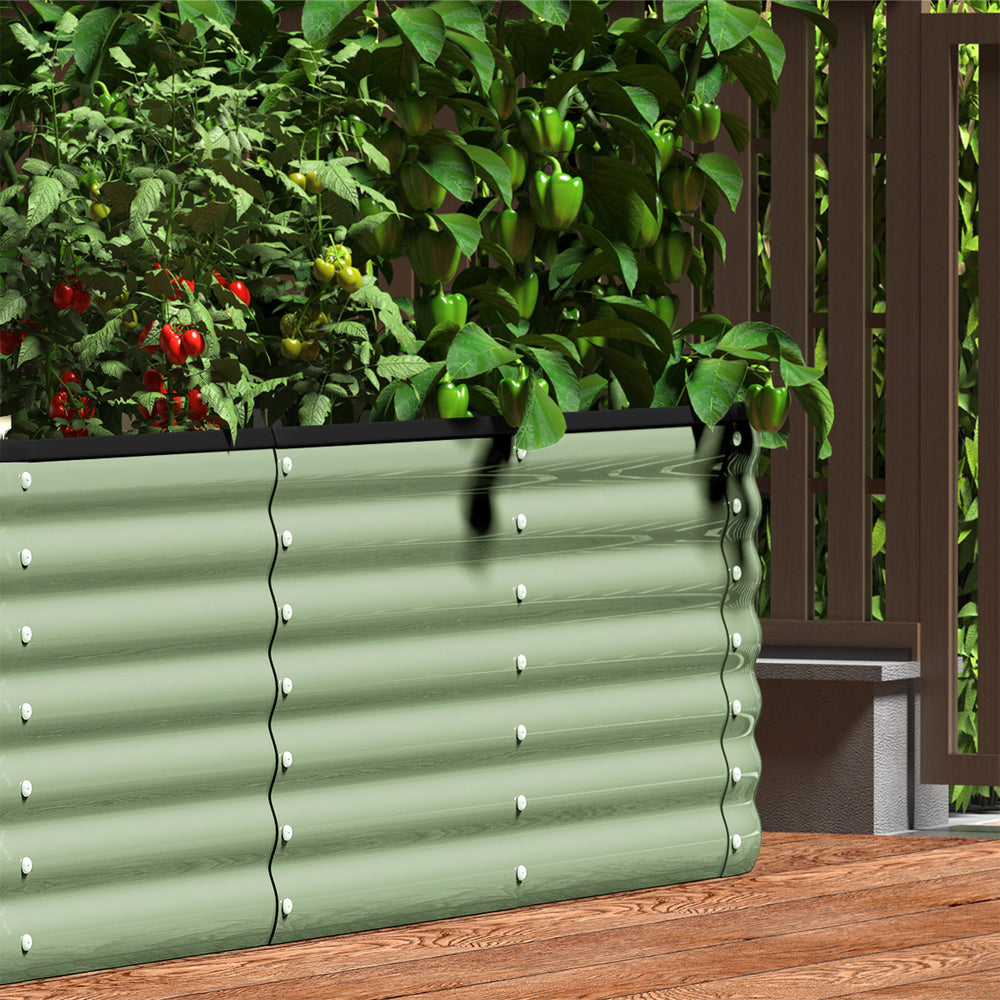 High-quality Garden Bed Planter Box Raised Container Galvanised Green