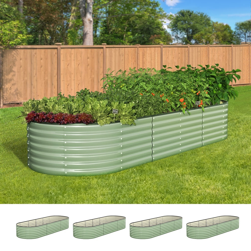 High-quality Garden Bed Planter Box Raised Container Galvanised Green