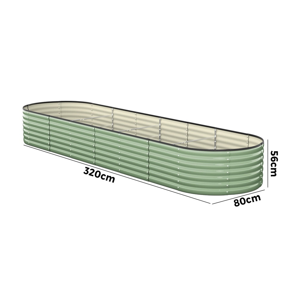 High-quality Garden Bed Planter Box Raised Container Galvanised Green