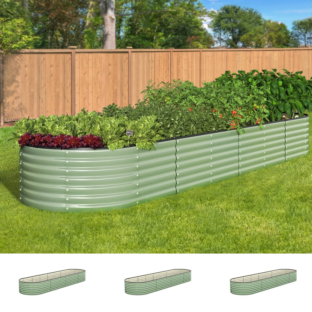 High-quality Garden Bed Planter Box Raised Container Galvanised Green