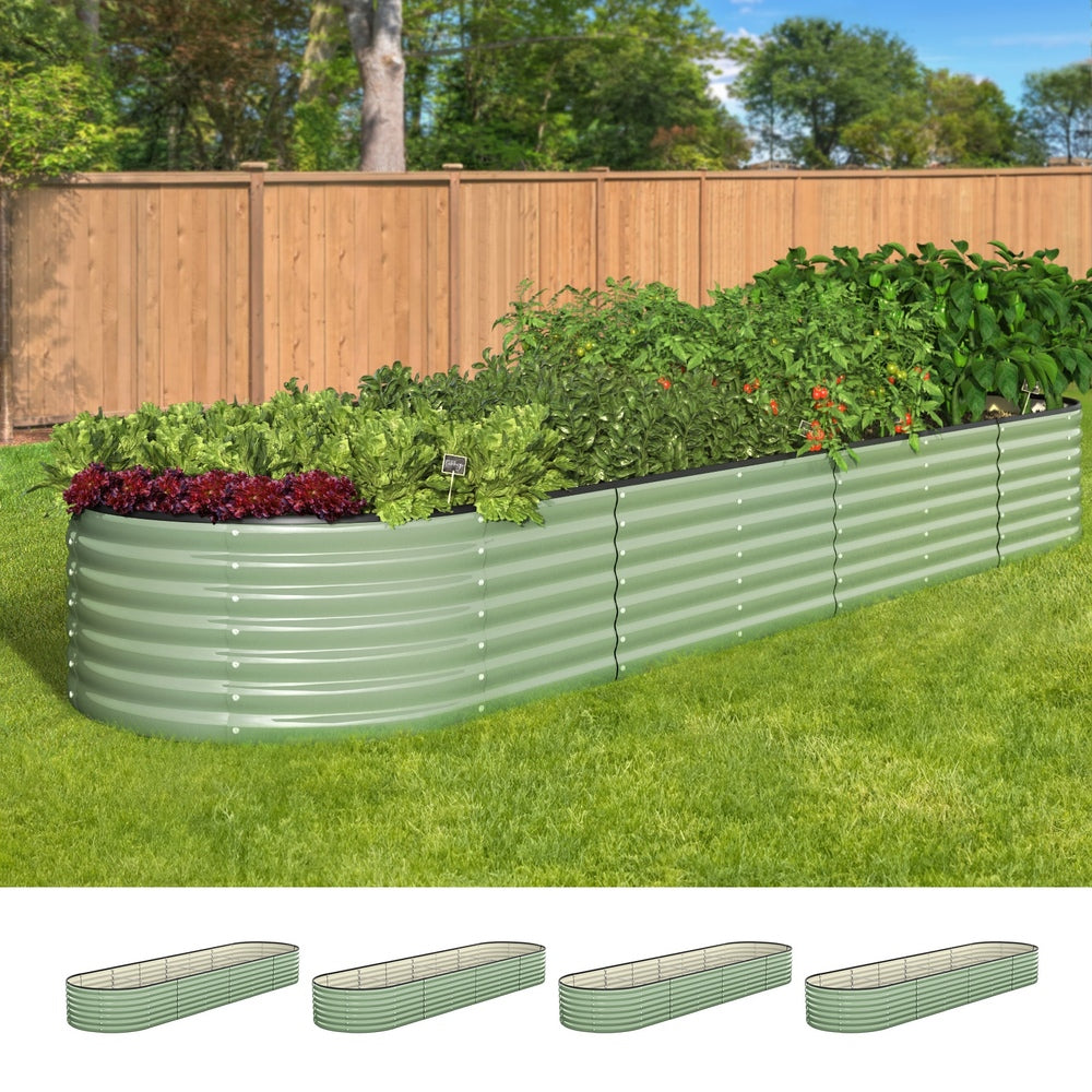 High-quality Garden Bed Planter Box Raised Container Galvanised Green