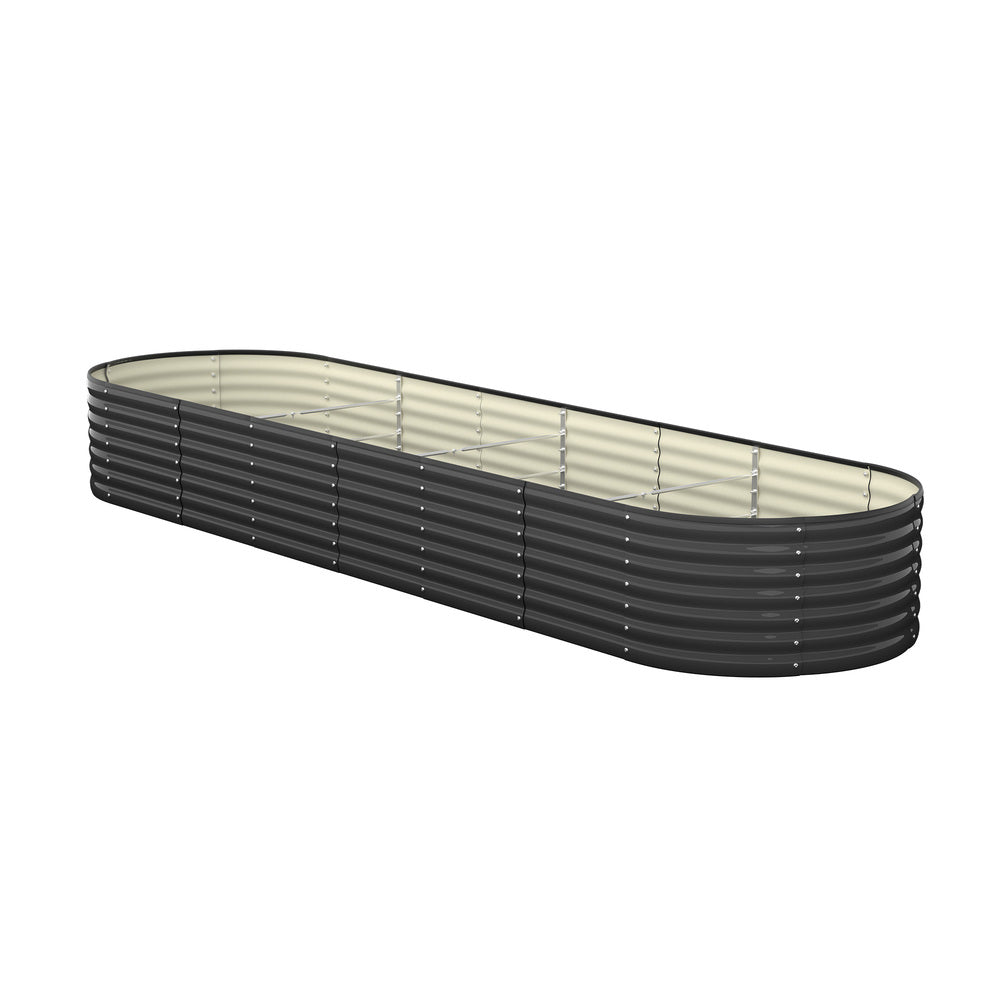 Garden Bed 320X80X56cm Galvanised Steel 4pcs