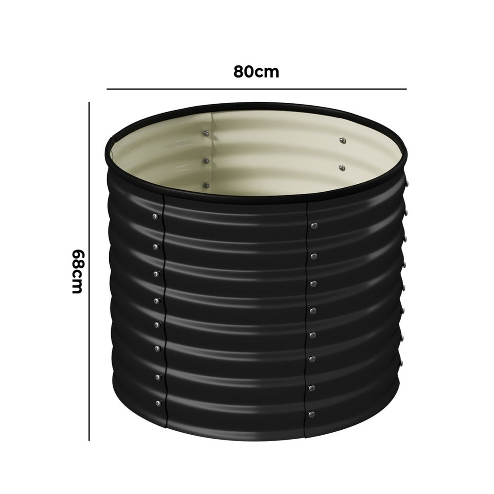 Garden Bed 80x68cm Galvanised Steel Round