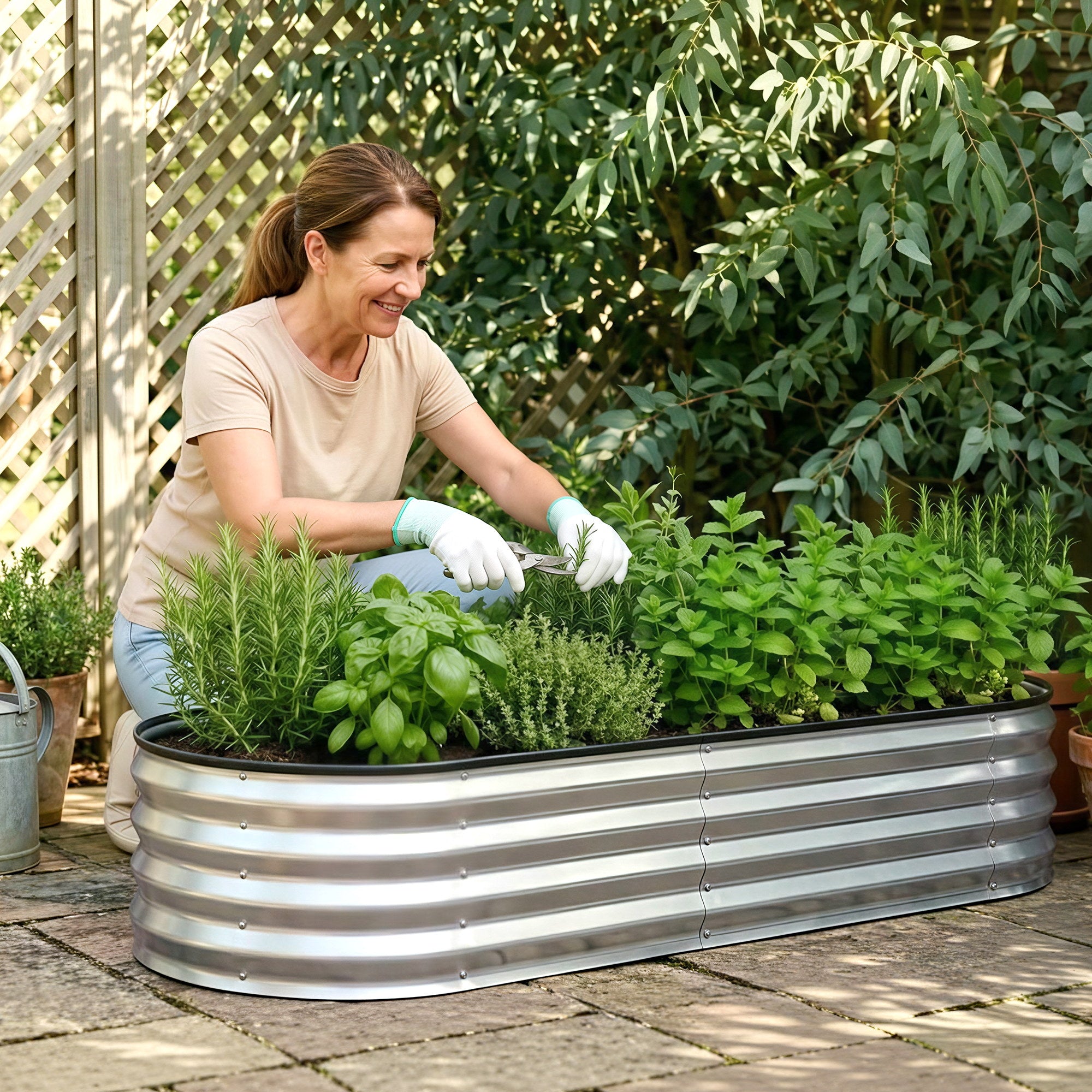 Raised Garden Bed Galvanised Steel 120x60cm | Simpledeals