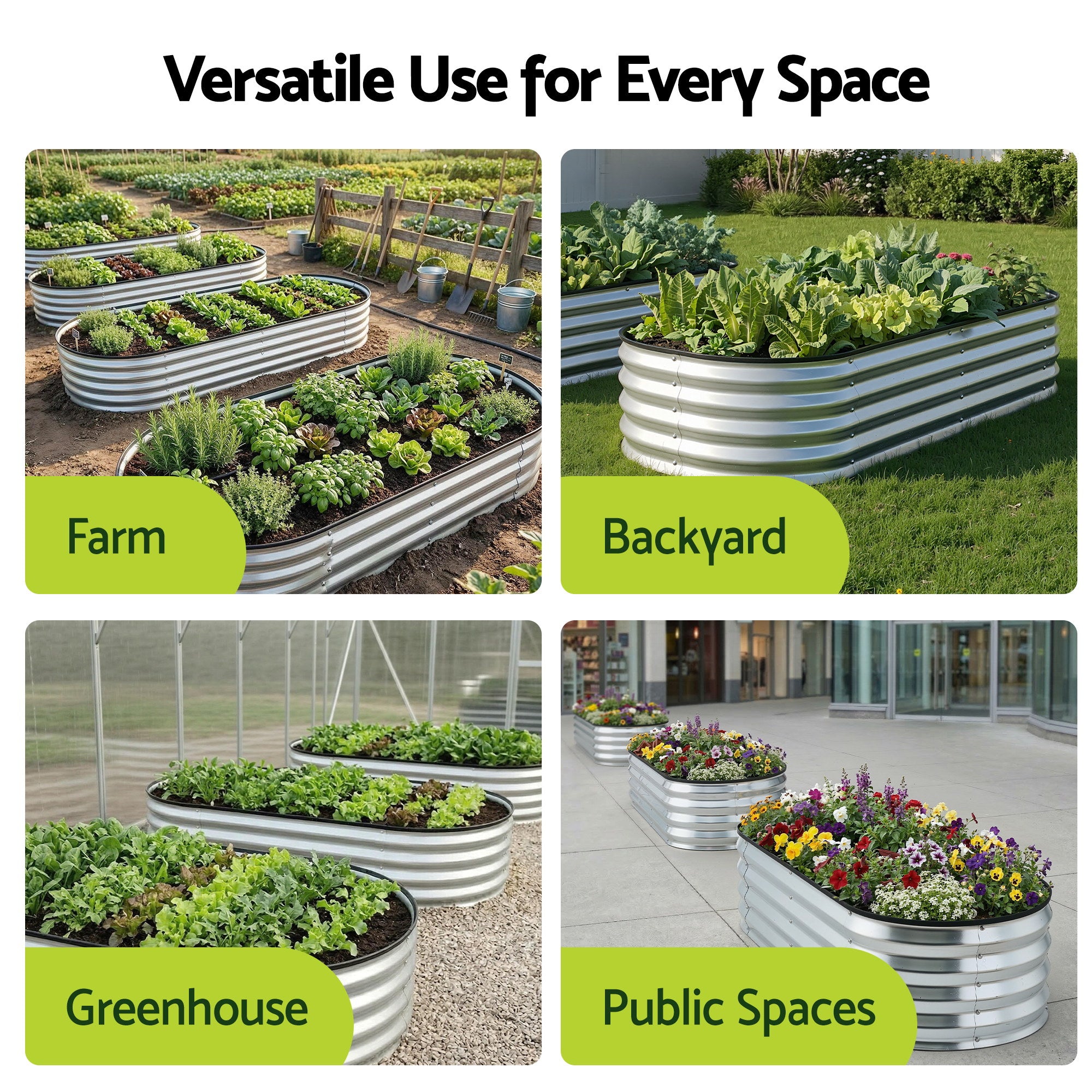 Raised Garden Bed Galvanised Steel 120x60cm | Simpledeals
