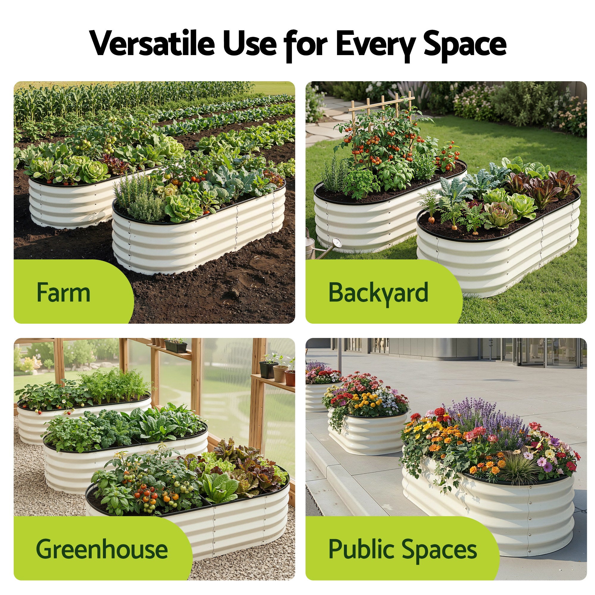 Raised Garden Bed 2 Pack Galvanised Planter Box 120x60 | Simpledeals
