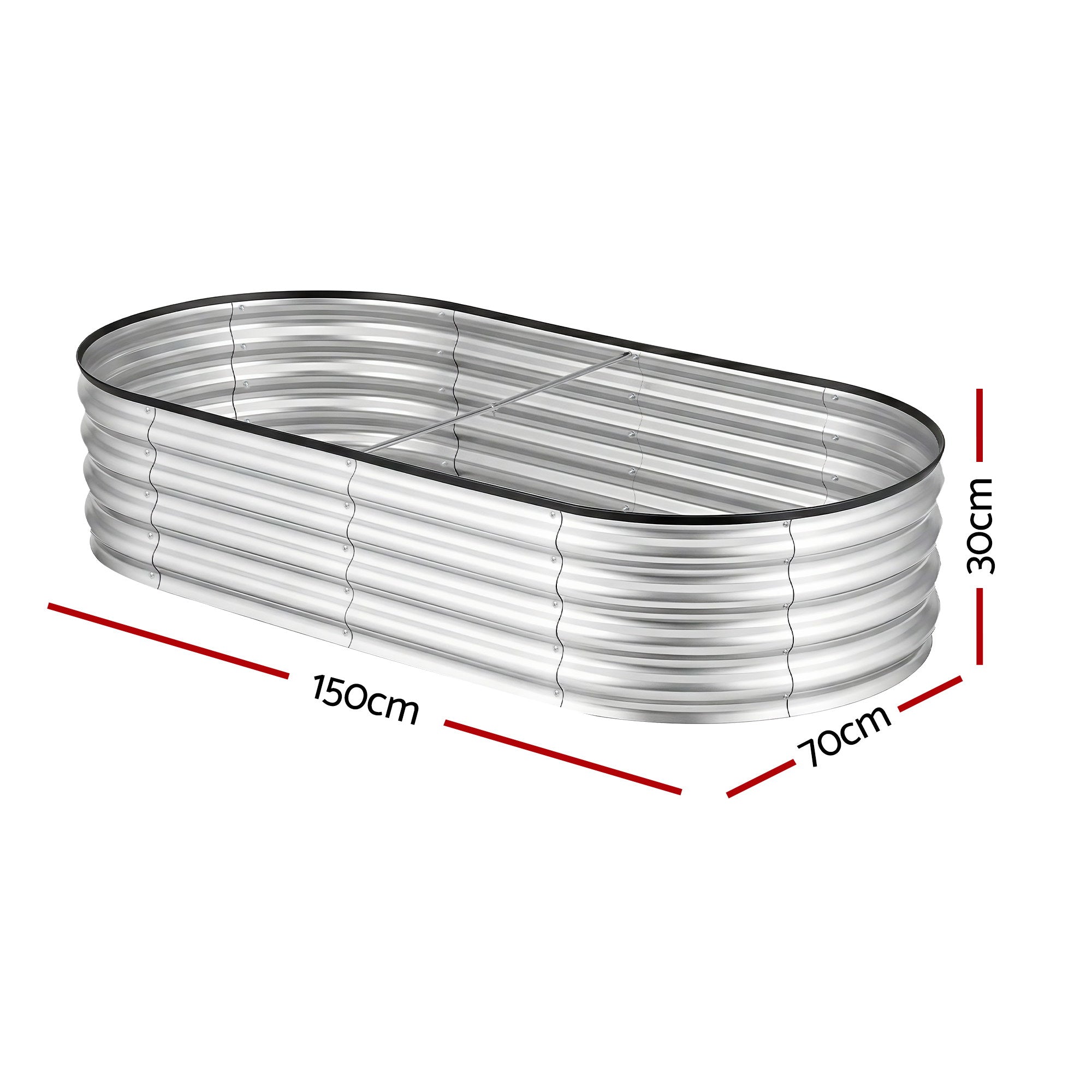 Raised Garden Bed Galvanised Steel 150x70cm | Simpledeals