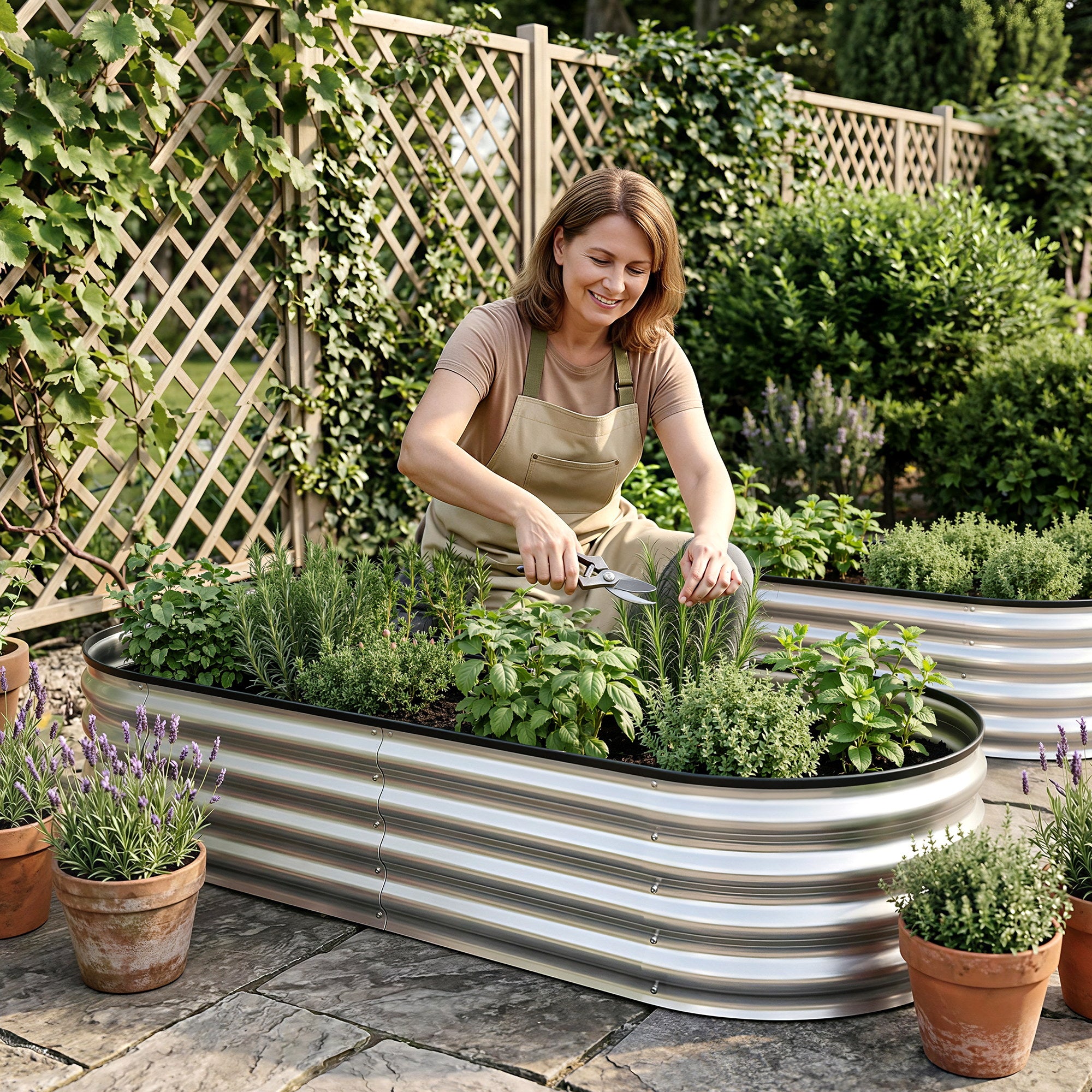 Raised Garden Bed Galvanised Steel 150x70cm | Simpledeals