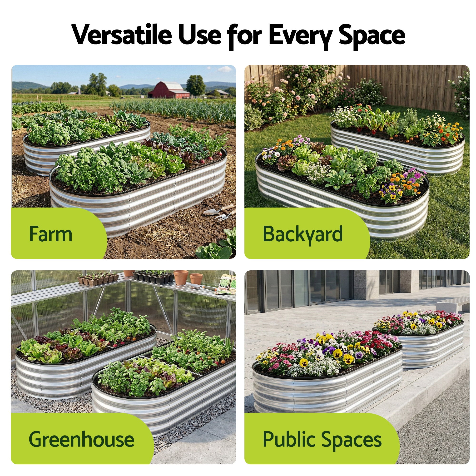 Raised Garden Bed Galvanised Steel 150x70cm | Simpledeals