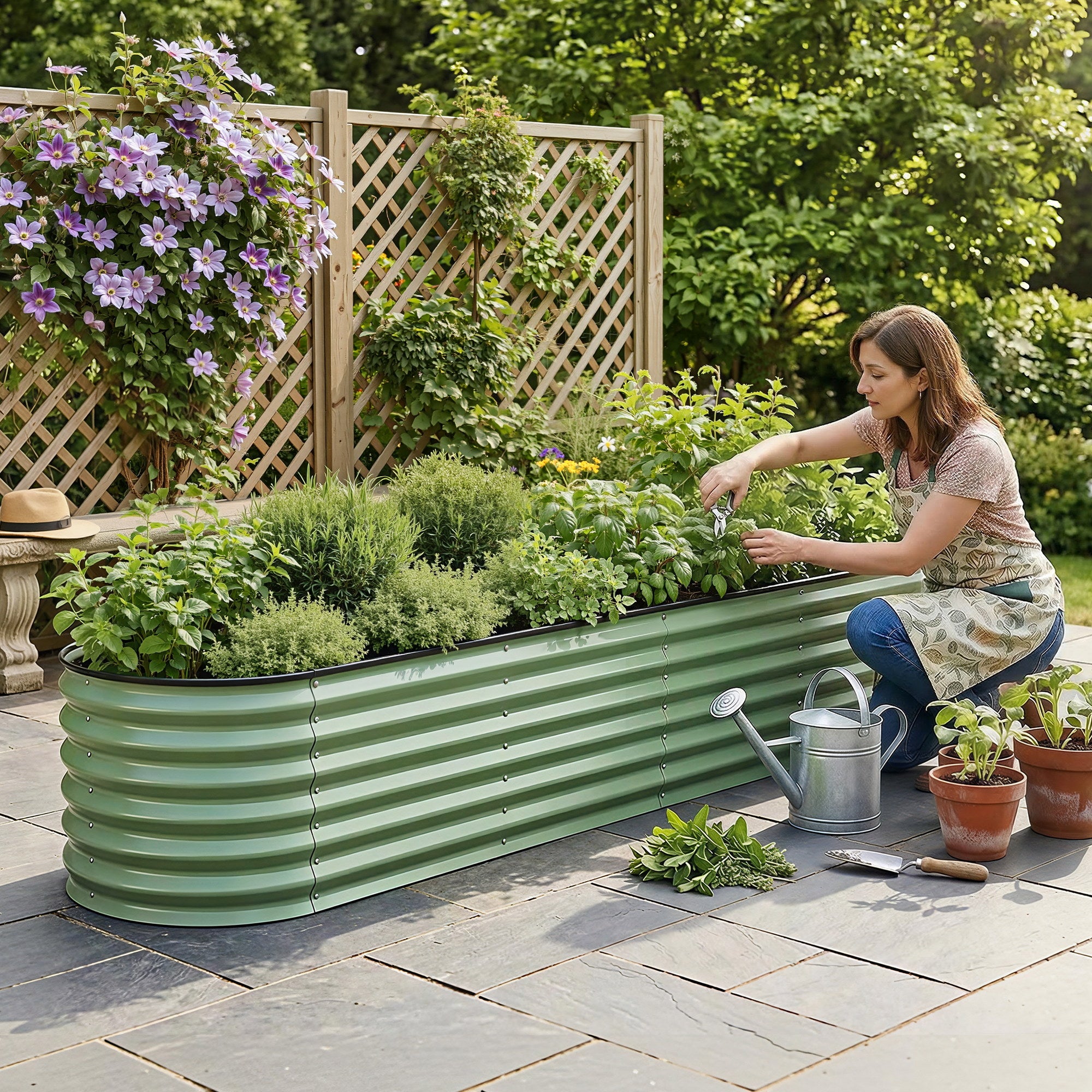 Raised Garden Bed Galvanised Planter Box 240cm | Simpledeals