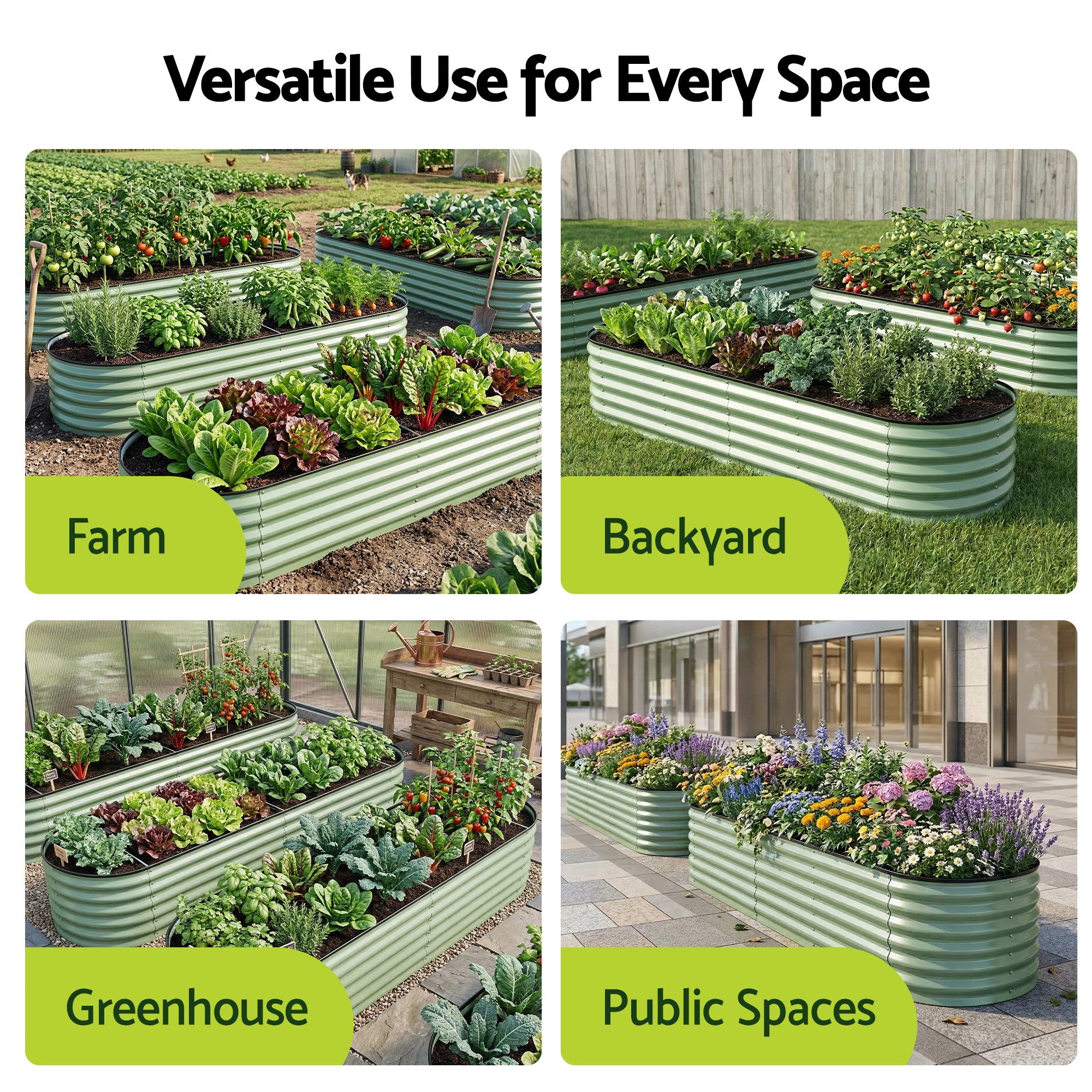 Raised Garden Bed Galvanised Planter Box 240cm | Simpledeals