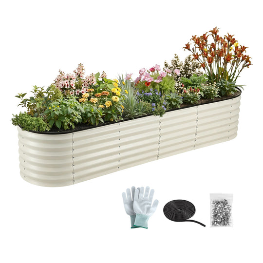 Raised Garden Bed Galvanised Planter Box 240cm White
