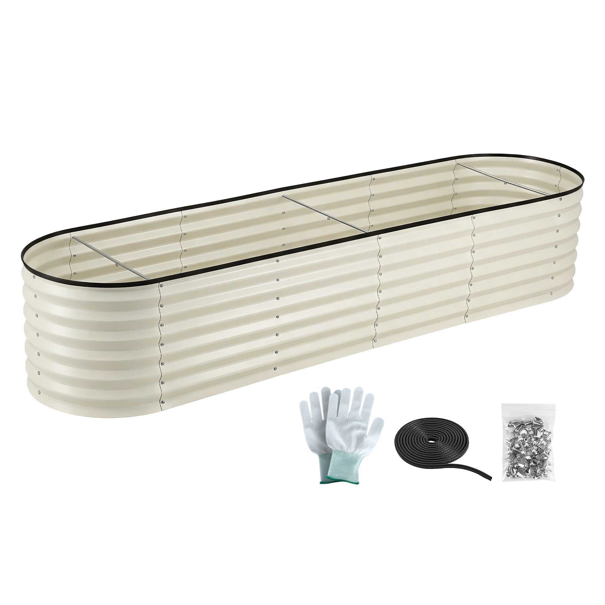 Raised Garden Bed Galvanised Planter Box 240cm White | Simpledeals