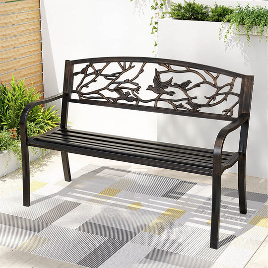 Outdoor Bronze Bench Seat 127.5x52.5x81.5cm