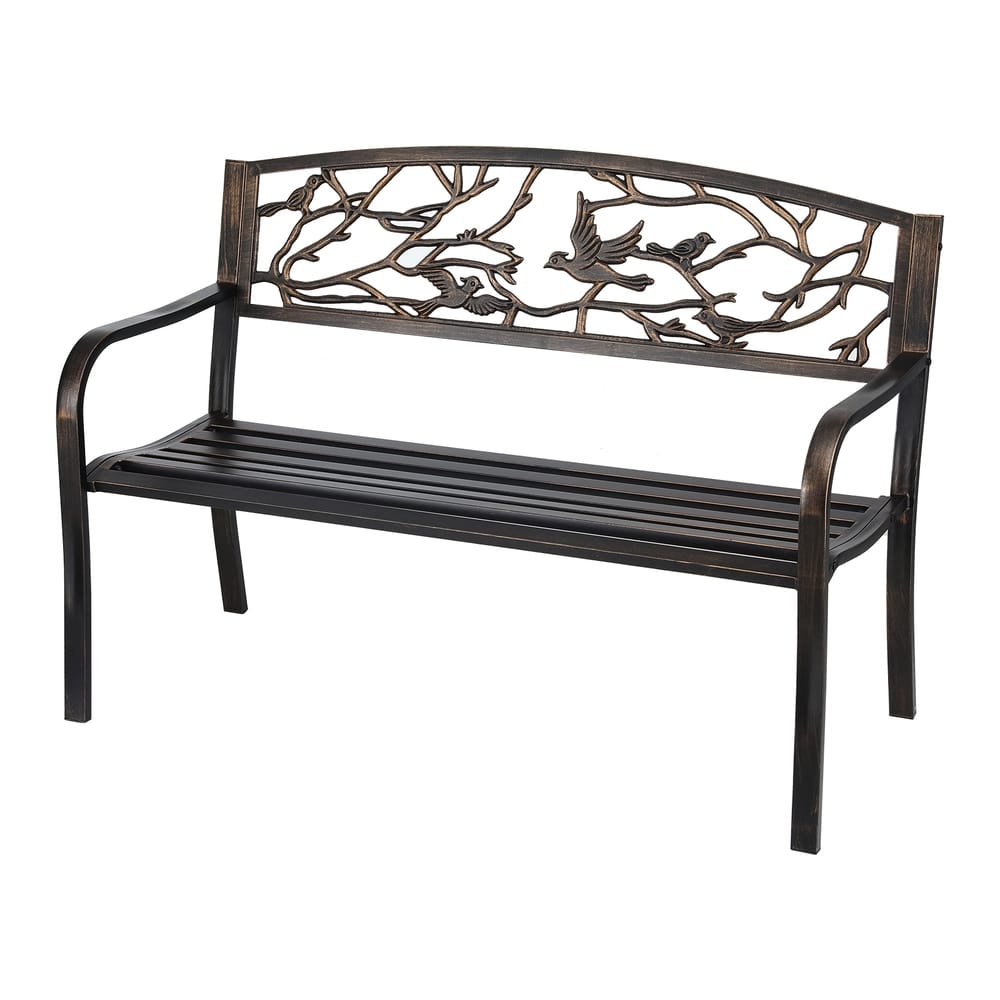 Outdoor Bronze Bench Seat 127.5x52.5x81.5cm