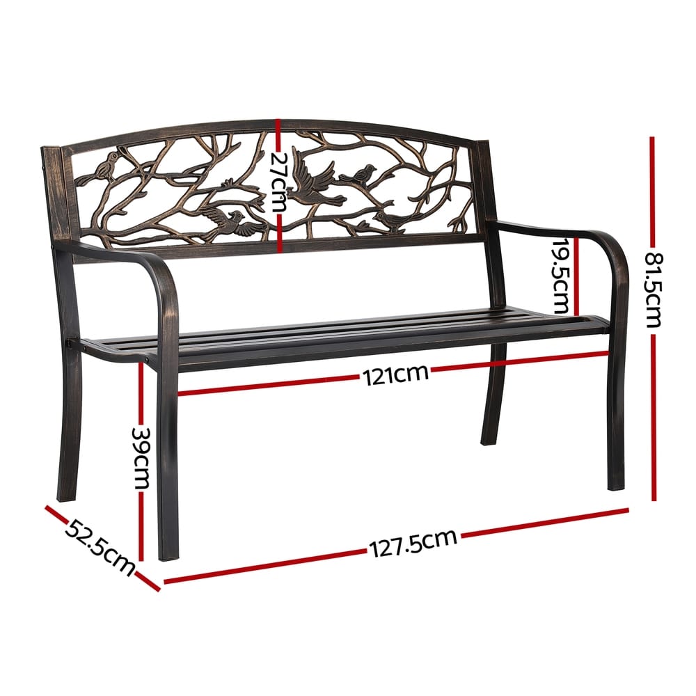 Outdoor Bronze Bench Seat 127.5x52.5x81.5cm