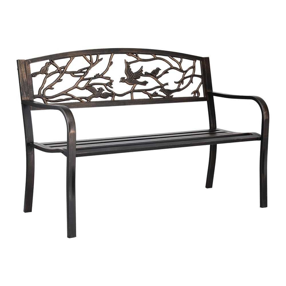 Outdoor Bronze Bench Seat 127.5x52.5x81.5cm