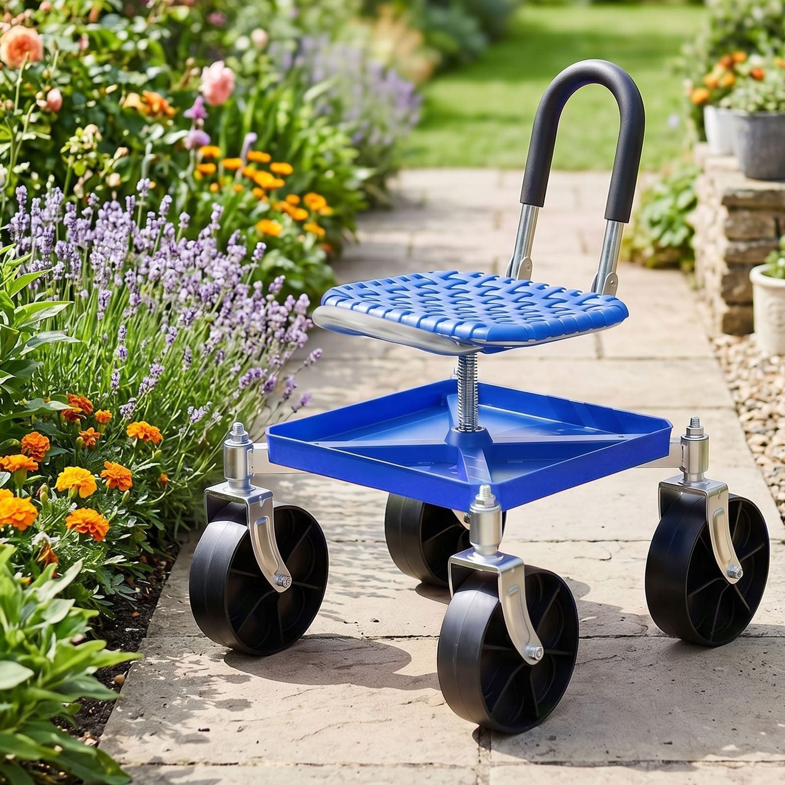 Rolling Garden Stool 360 Swivel Height Adjustable | Simplede