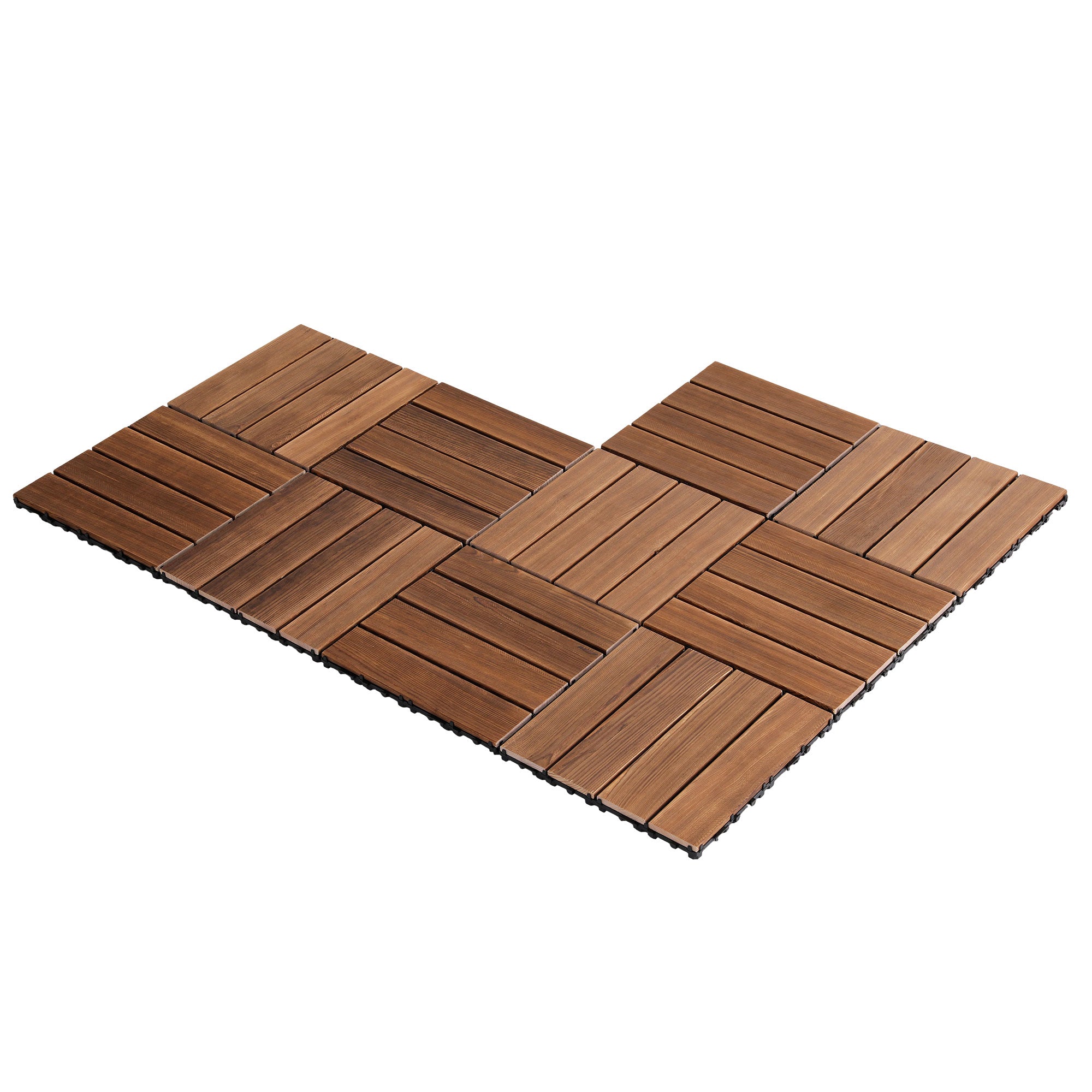 Interlocking Wood Deck Tiles 30x30cm 10PCS Patio | Simpledeals