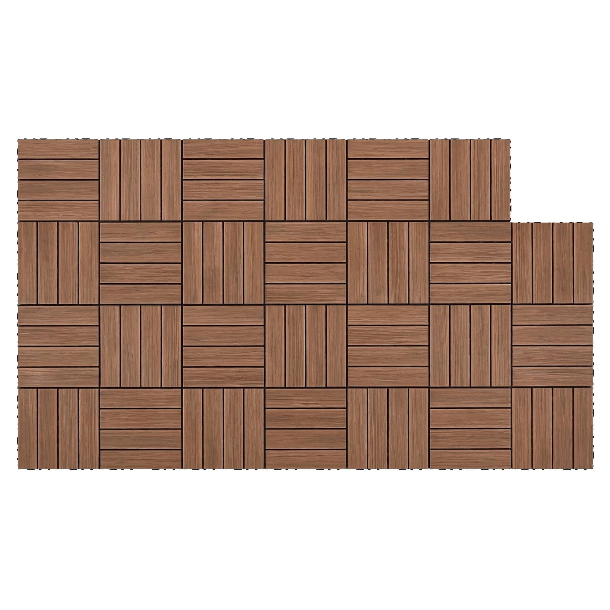 Interlocking Wood Deck Tiles 27pc 30x30cm | Simpledeals