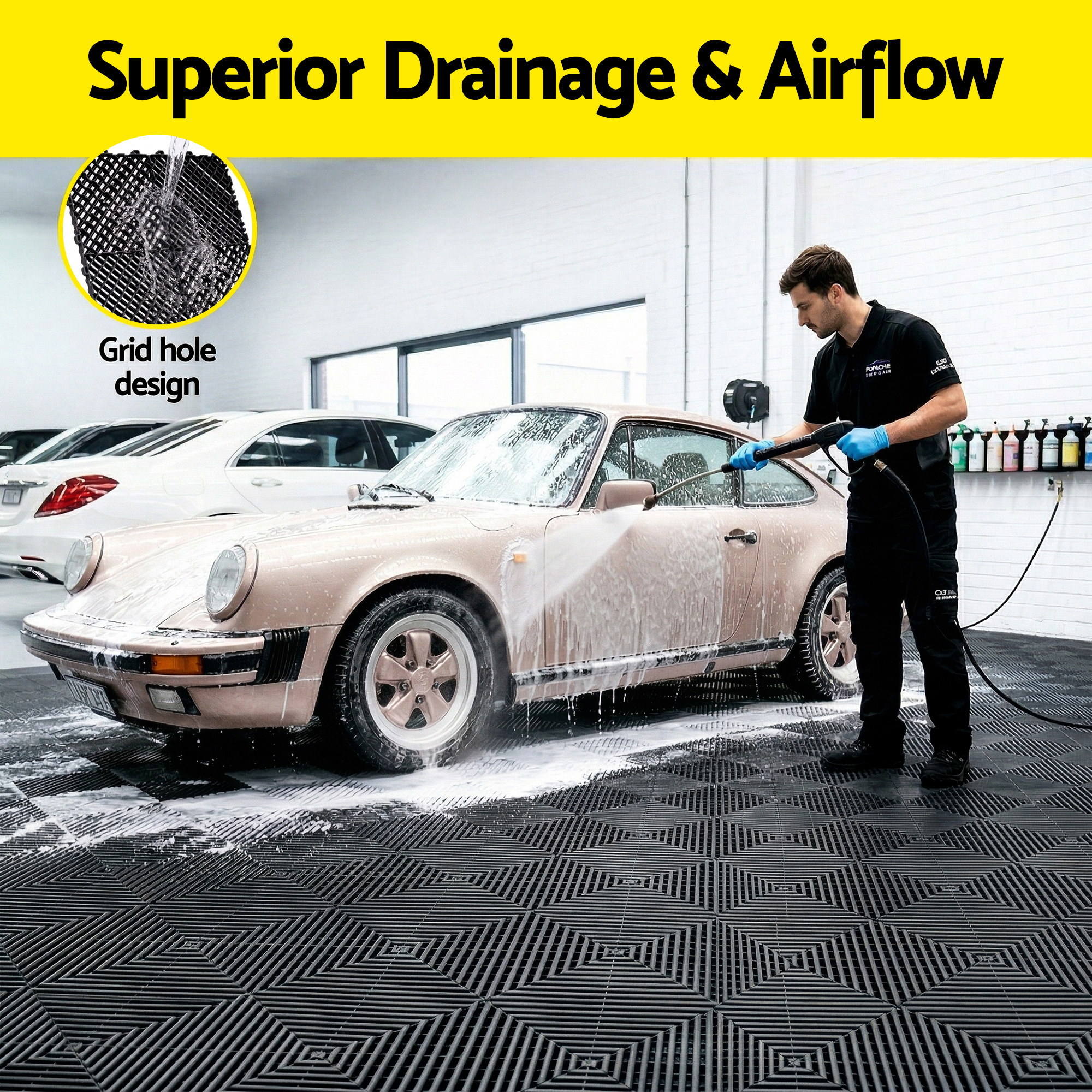 Interlocking Garage Floor Tiles 20PCS Non-Slip | Simpledeals