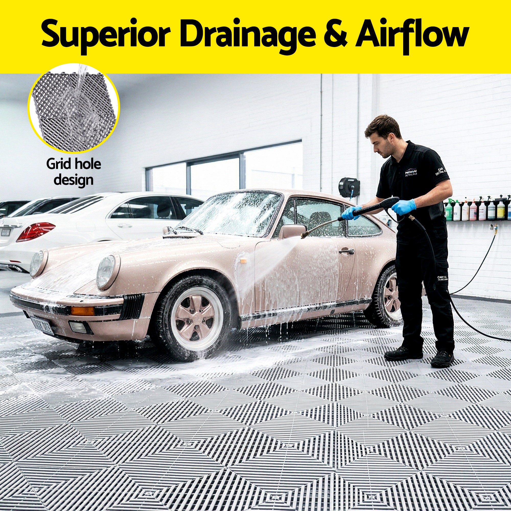 Interlocking Garage Floor Tiles 20PCS Non-Slip | Simpledeals