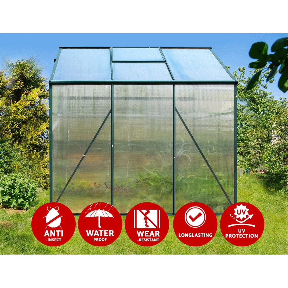 Greenhouse Aluminum Green House Garden Shed Polycarbonate 1.9X1.9M
