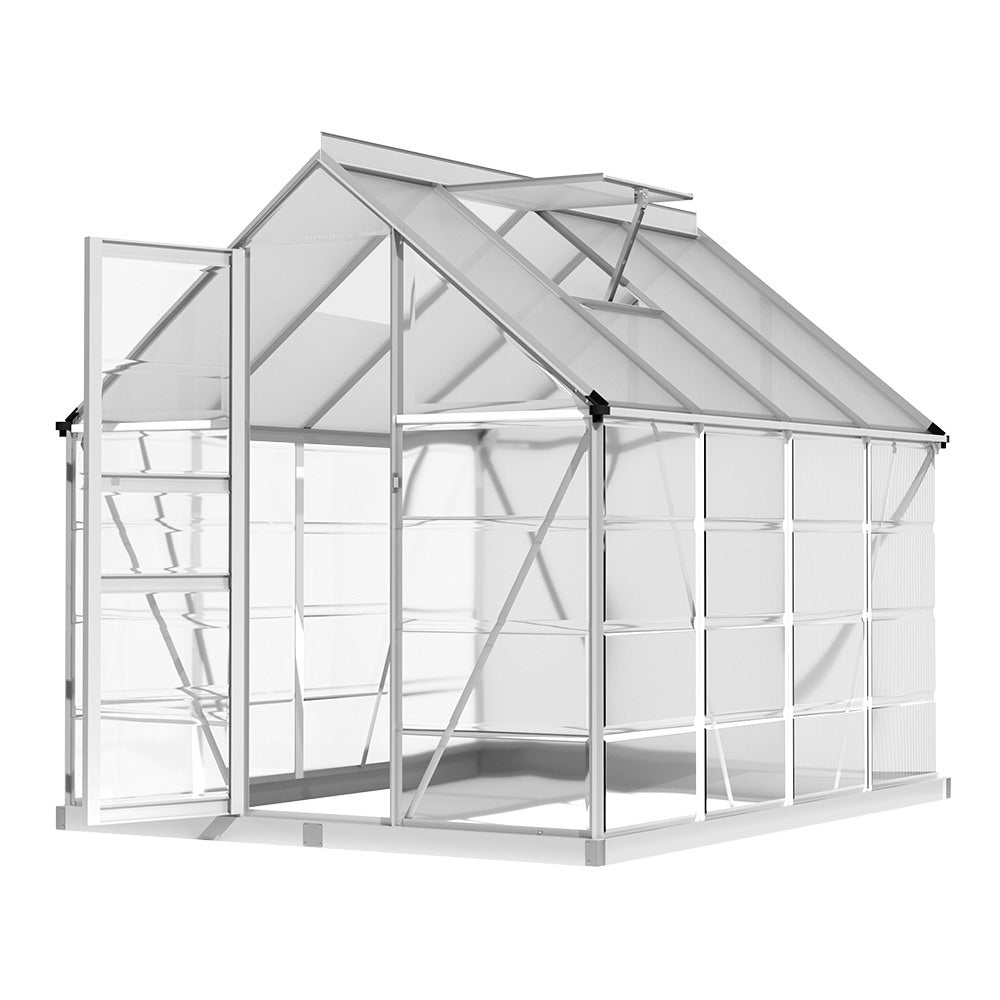 8x6 Greenhouse Durable Aluminium Frame with Polycarbonate Panels