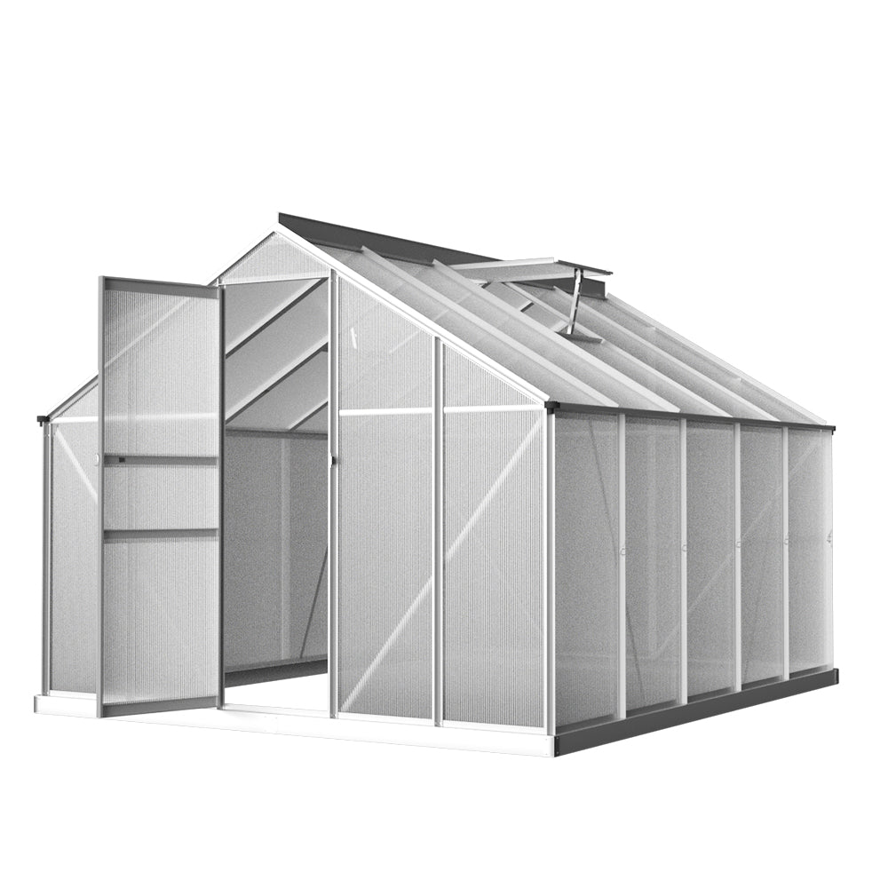 Greenhouse Aluminium Polycarbonate Garden Shed 3x2.5M