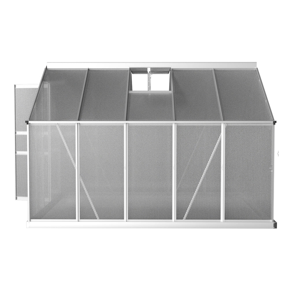 Greenhouse Aluminium Polycarbonate Garden Shed 3x2.5M