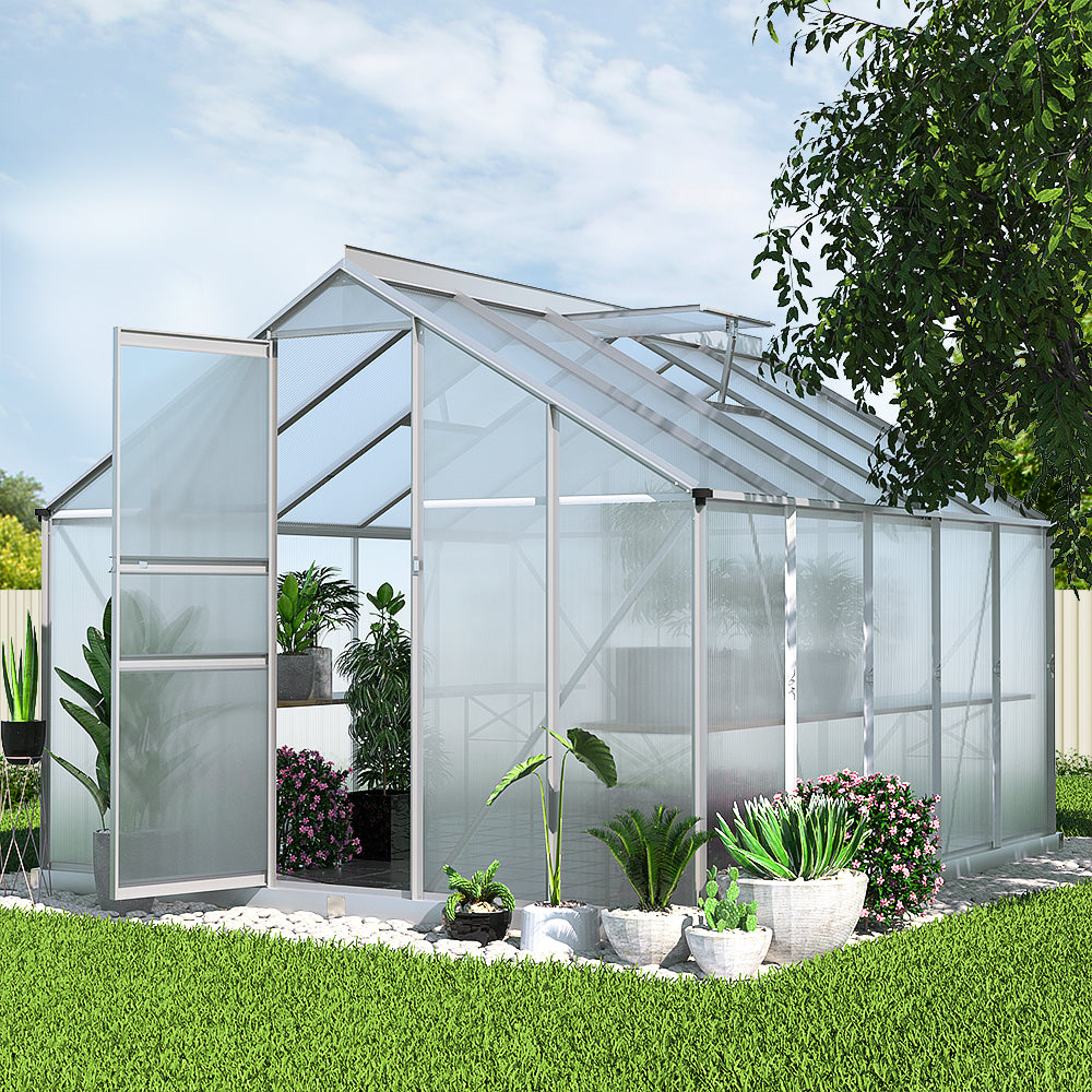 8x6 Greenhouse Durable Aluminium Frame with Polycarbonate Panels