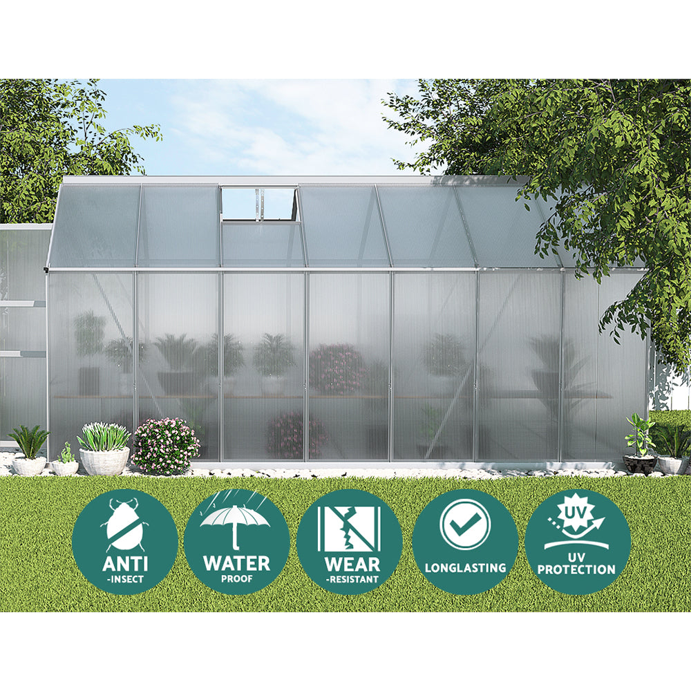 Greenhouse Aluminium Green House Garden Shed 4.1x2.5M