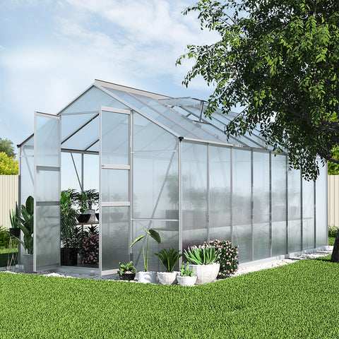 Greenhouse 4.2X2.5X1.95M Aluminium Polycarbonate Green House Garden Shed