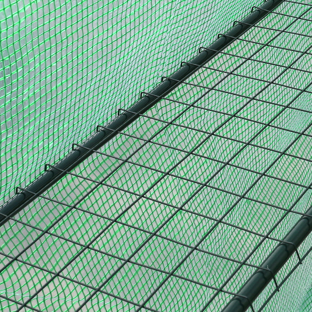 Greenhouse Tunnel - Walk-In Garden Shed with 8 Shelves 1.4x1.55x2m