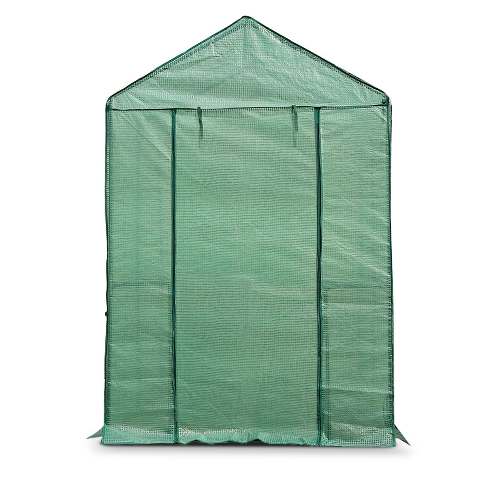 Greenhouse Tunnel - Walk-In Garden Shed with 4 Shelves 1.2x1.9x1.9m