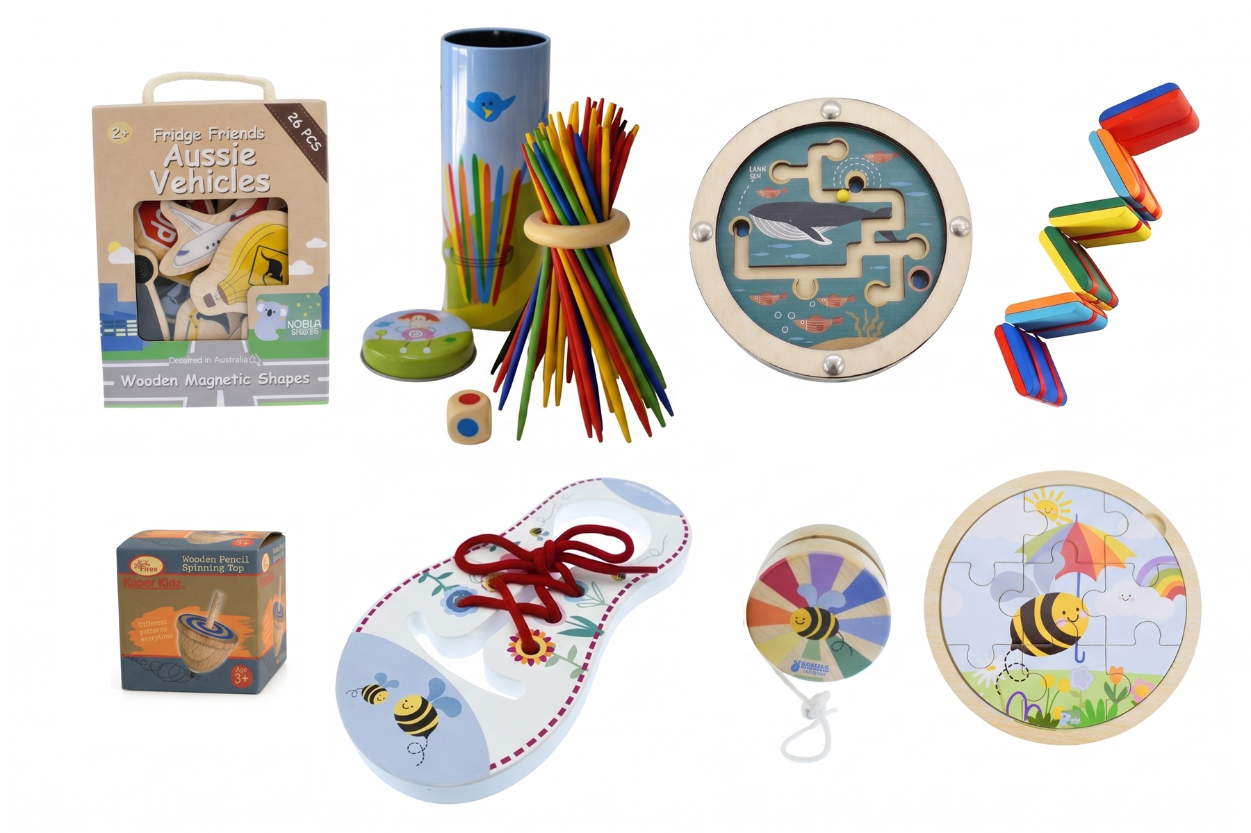 Wooden Toy Set Educational 9x4.5x8.5cm