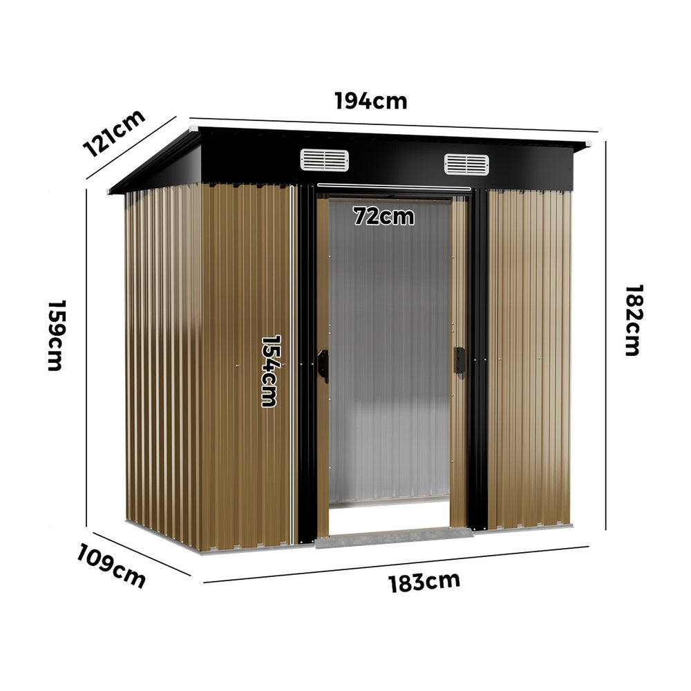 Steel Garden Shed 1.94x1.21M Storage Cabin | Simpledeals